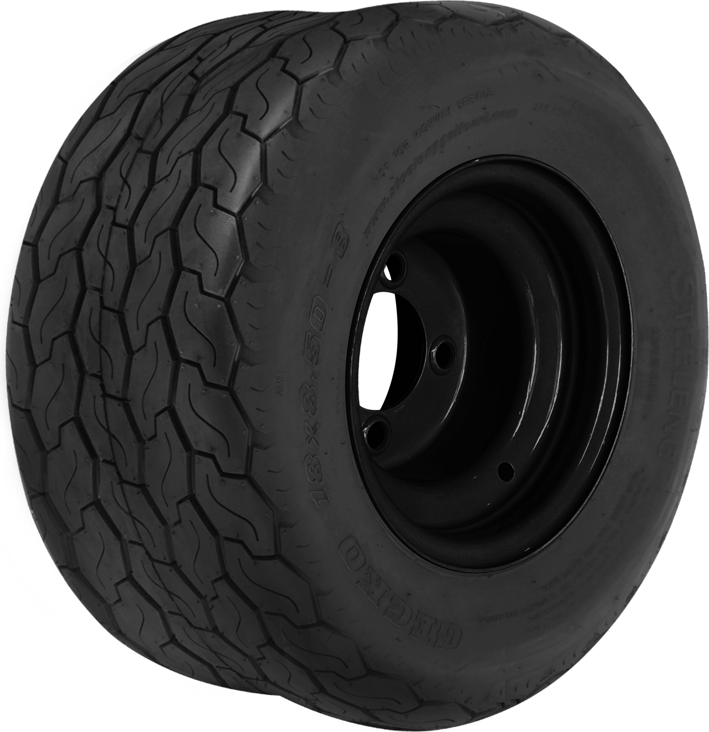 TR0803-SW0801 8 inch Steel Blk - 18x8.5-8 GECKO