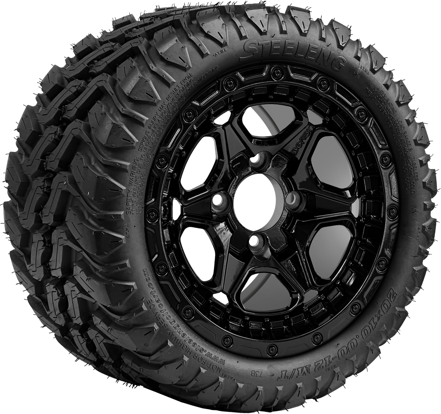 TR1202-WH1264 - 12 inch (BEAST) Grizzly Blk