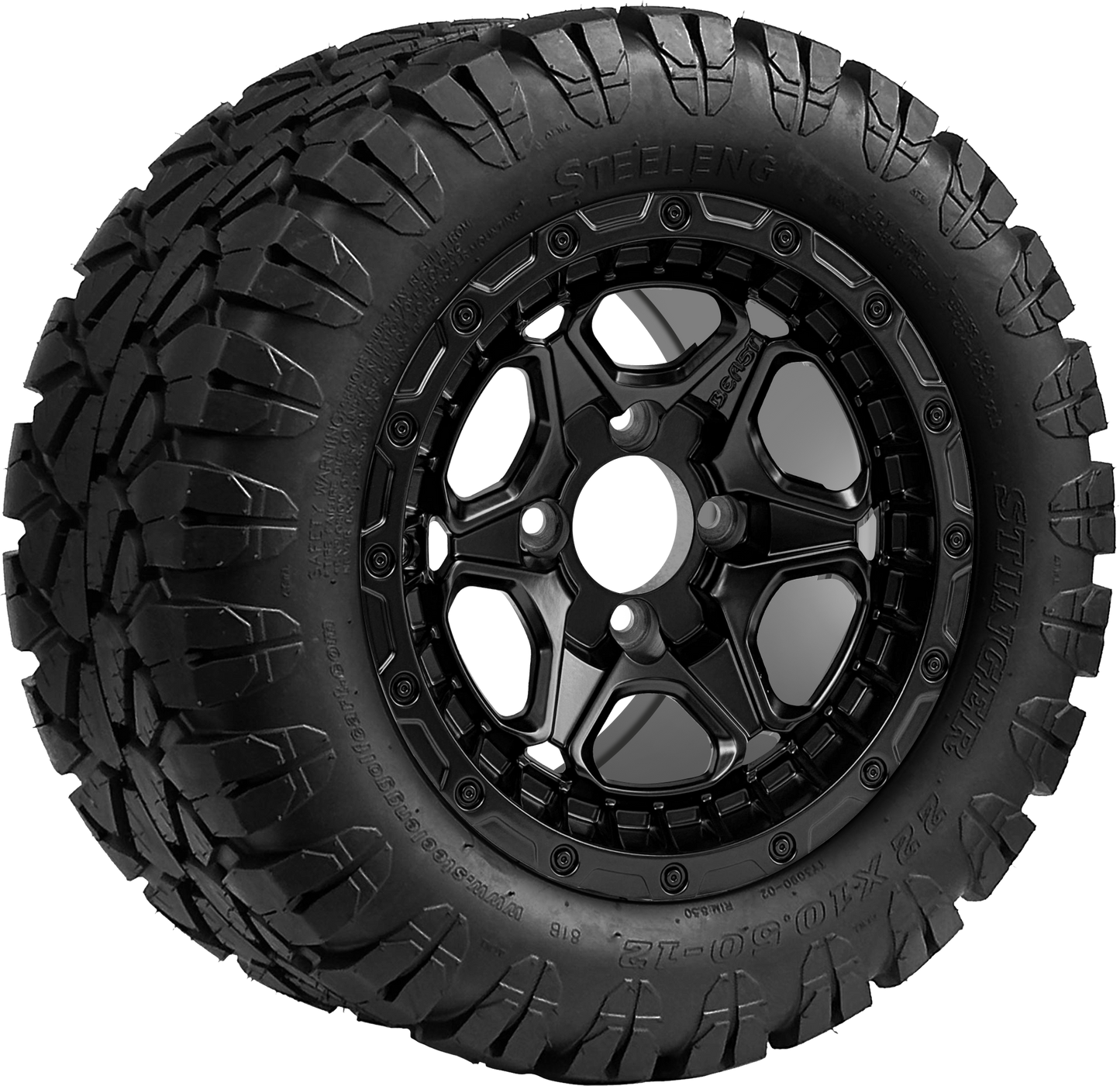 TR1203-WH1265 - 12 inch (BEAST) Grizzly Matte Blk