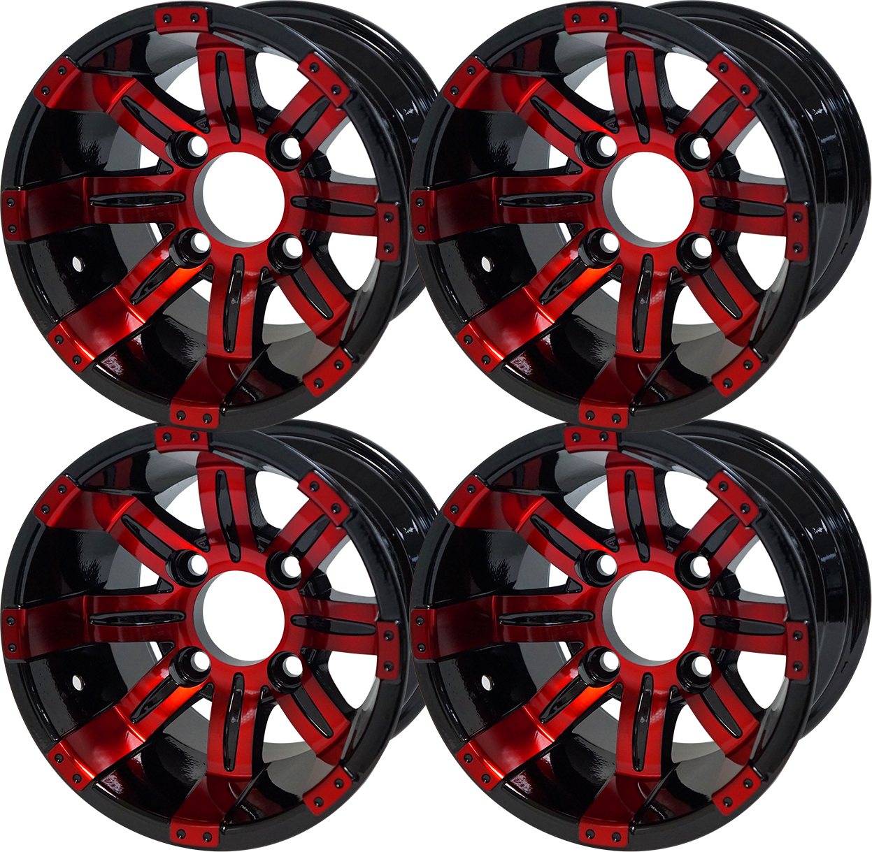 WH1235 12 inch Tempest Red-Blk Set of 4