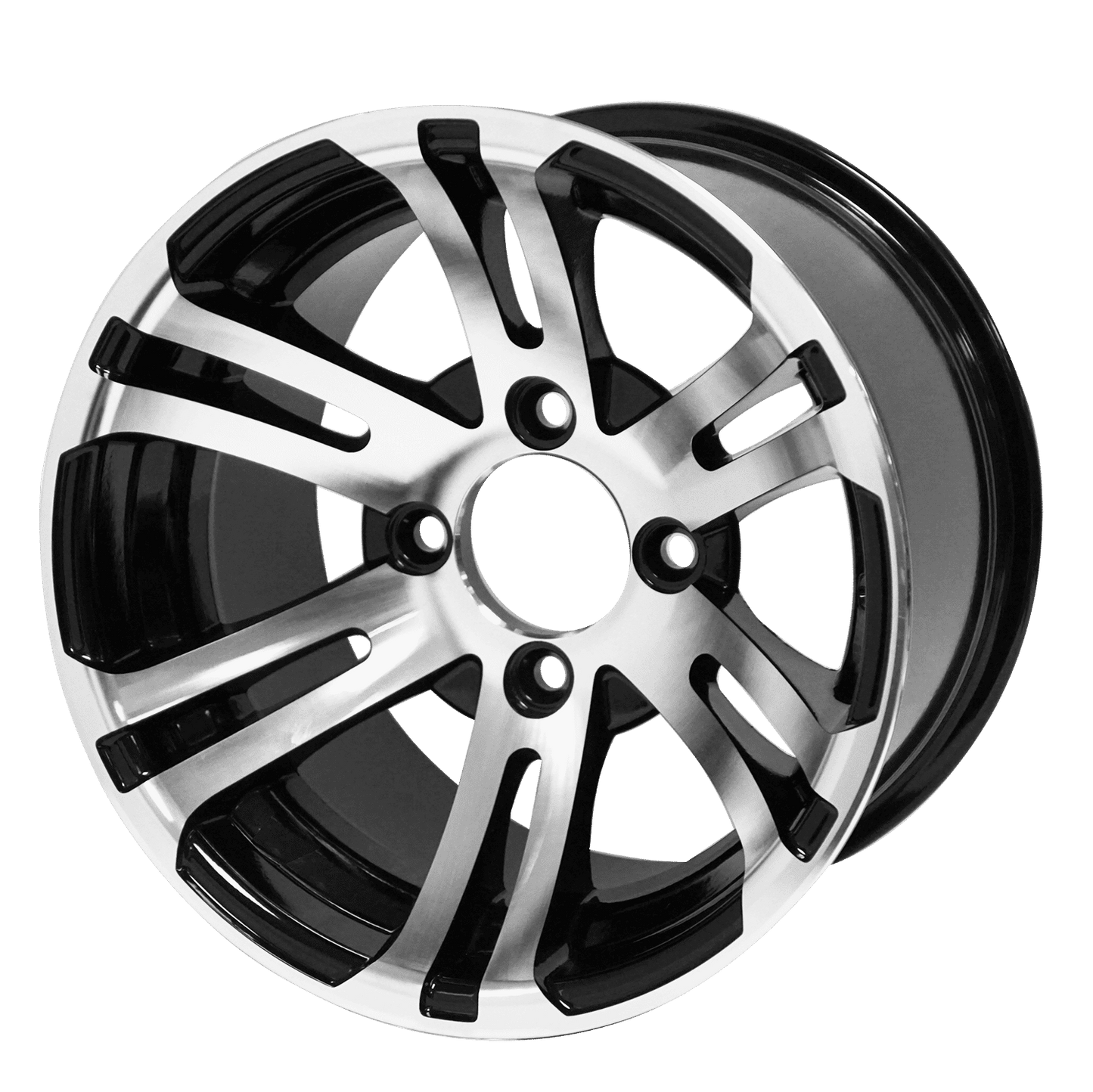 BNDL-TR1217-WH1202-LN0001-CC0001 – SGC 12″ Bulldog Machined/Black Wheel – Aluminum Alloy / STEELENG 23″x10.5″-12″ Ironclad Hybrid AT Tire