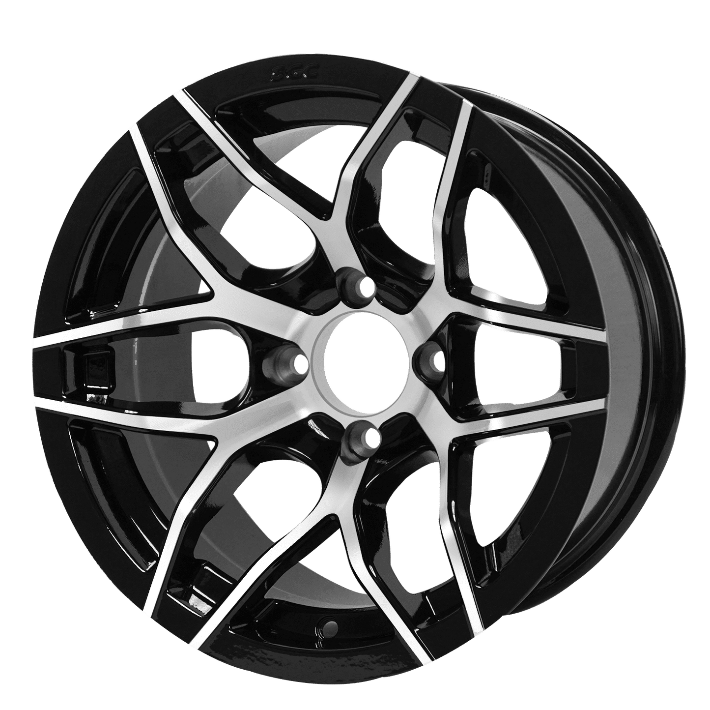 BNDL-TR1407-WH1426-LN0004-CC0001 – SGC 14″ Rally Machined/Black Wheel – Aluminum Alloy / STEELENG 23″x10.5″-14″ Thunder Bolt Hybrid Tire
