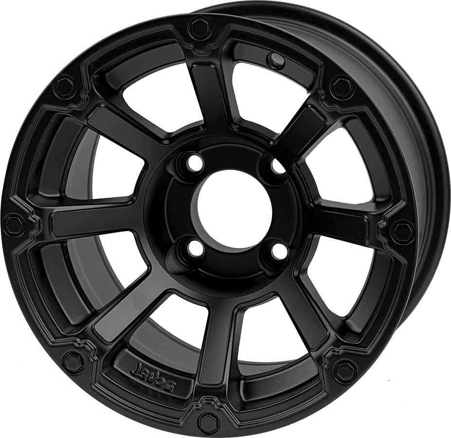 BNDL-TR1216-WH1262-LN0003-CC0024 – SGC 12″ Cyclops Matte Black Wheel – Aluminum Alloy / STEELENG 20″x10″-12″ Ironclad Hybrid AT Tire