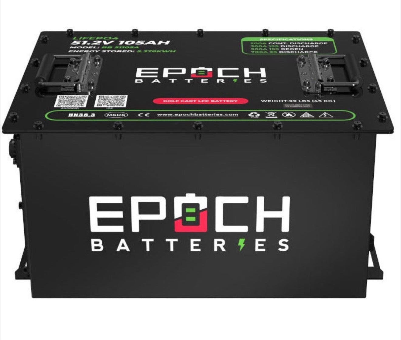 Epoch 48V 105Ah - LiMax Series - Lithium (LiFePO4) Golf Cart Battery - Complete Kit- 11 year warranty! (Installation available for $300) OR (Local Pick UP OR Delivery)