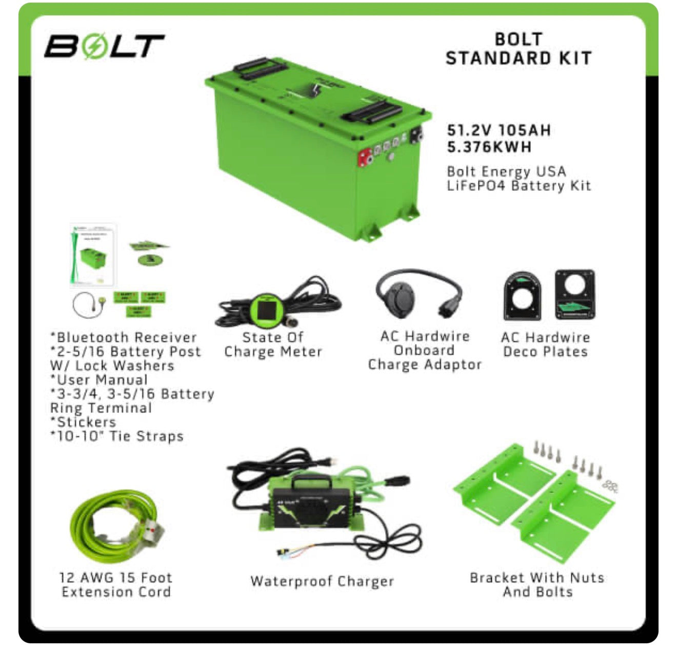 Bolt Energy 51.2v 105ah Battery (Installation available for $300) OR (Local Pick Up OR Delivery) 12 Year Warranty! 6 year full replacement, 6 years prorated.