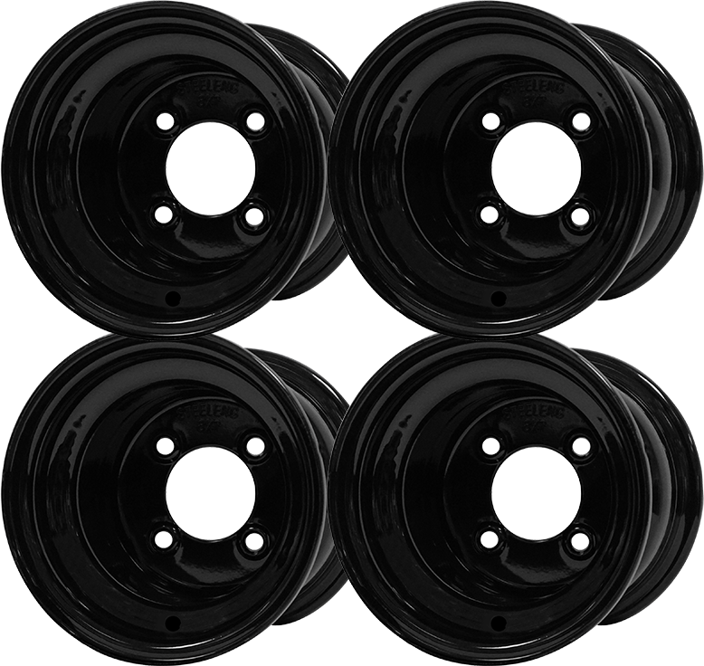 SW0801 - Set of 4 - 8 inch Steel Wheel - Black