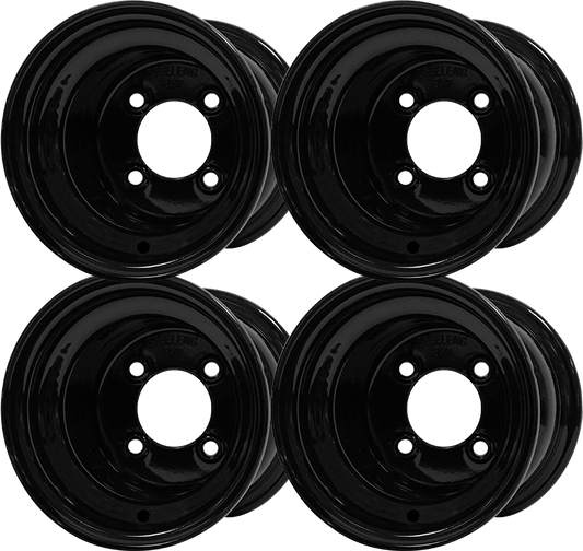 SW0801 - Set of 4 - 8 inch Steel Wheel - Black