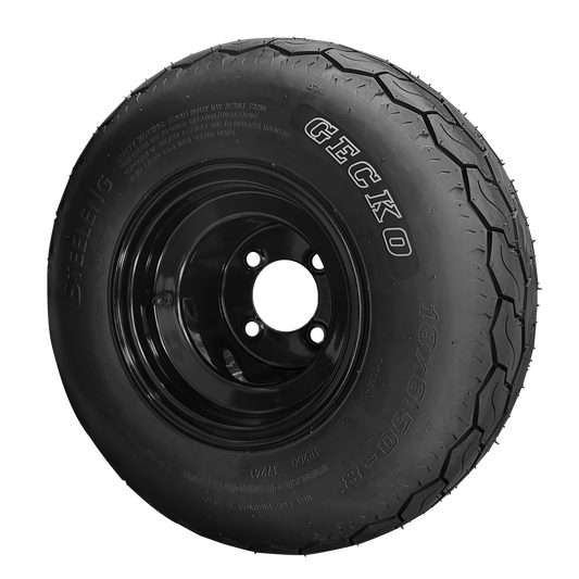 TR0805-SW0801 8 inch Steel Blk - 18x8.5-8 White Letter GECKO