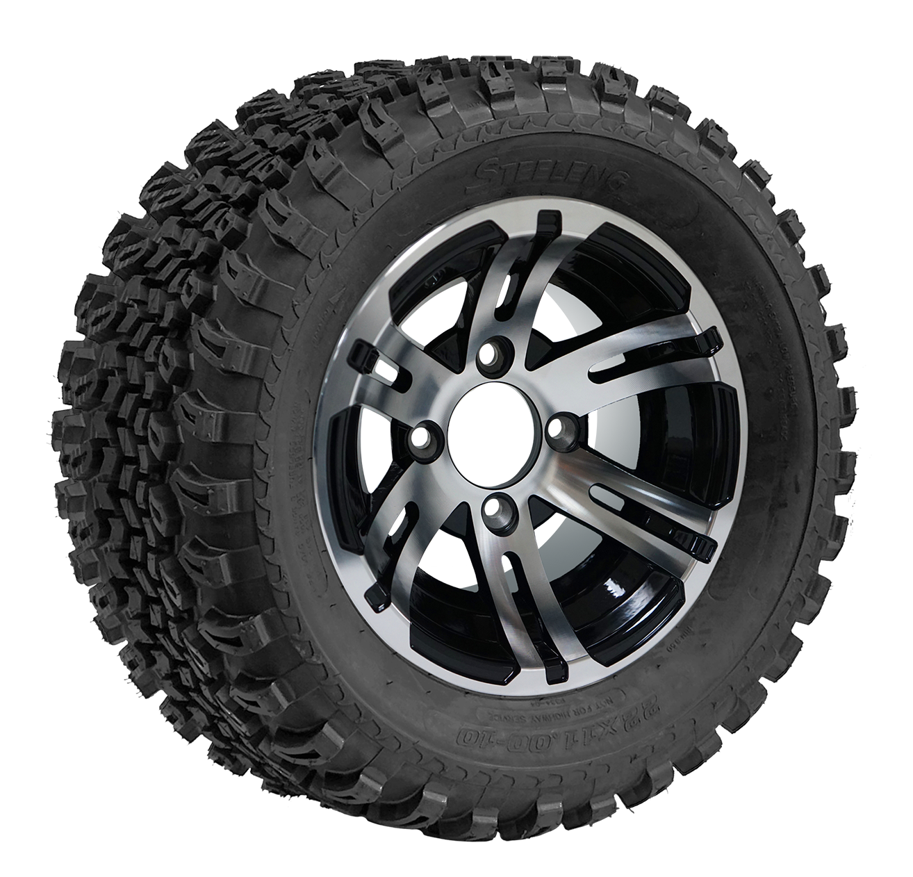 TR1005-WH1004                     10 TIRE-22x11-10 AT  10 BULLDOG-MACHINED BLACK