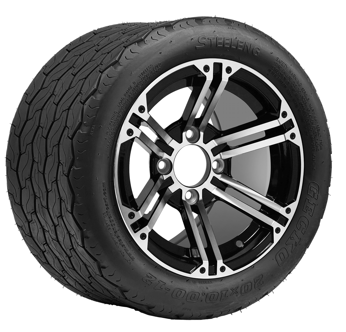 https://dealers.steelenggolfcart.com/wp-content/uploads/2022/03/TR1201-WH1239-SGC-12-Terminator-Machined-Black-Wheel-Aluminum-Alloy-STEELENG-20x10-12-GECKO-Street-Tire.png