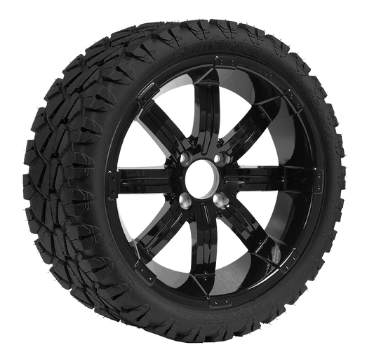 https://dealers.steelenggolfcart.com/wp-content/uploads/2023/12/TR1402-WH1407-SGC-14-Tempest-Glossy-Black-Wheel-Aluminum-Alloy-STEELENG-20x8.5-14-STINGER-AT-Tire-DOT-Approved.png
