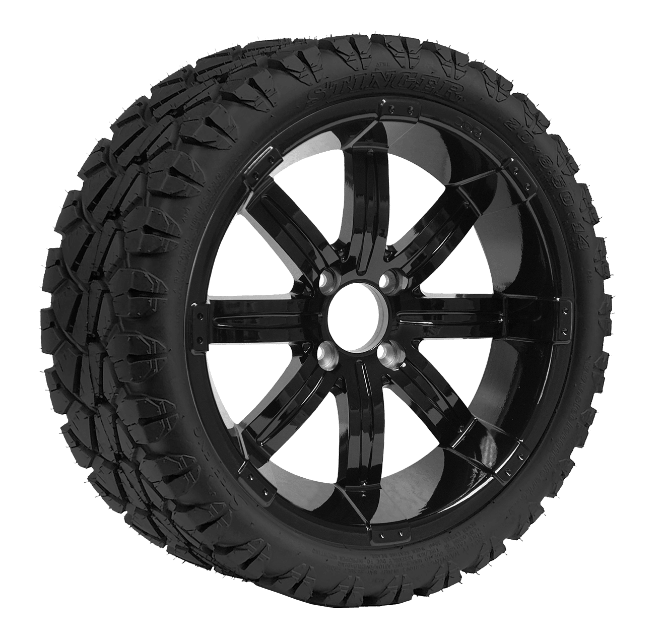 https://dealers.steelenggolfcart.com/wp-content/uploads/2023/12/TR1402-WH1407-SGC-14-Tempest-Glossy-Black-Wheel-Aluminum-Alloy-STEELENG-20x8.5-14-STINGER-AT-Tire-DOT-Approved.png