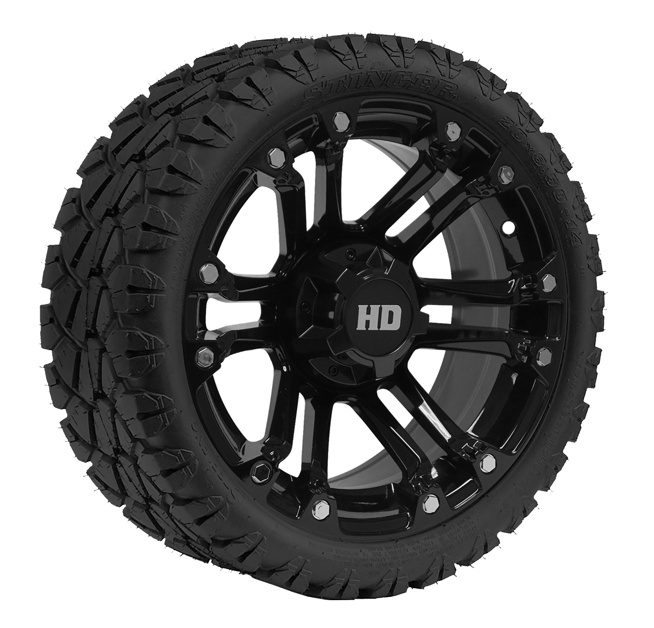 https://dealers.steelenggolfcart.com/wp-content/uploads/2022/03/TR1402-WH1423-SGC-14-Rhino-Glossy-Black-Wheel-Aluminum-Alloy-STEELENG-20x8.5-14-STINGER-AT-Tire-DOT-Approved.png