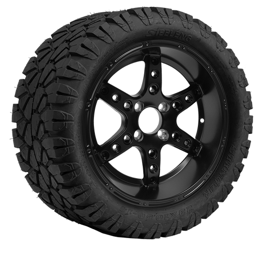 https://dealers.steelenggolfcart.com/wp-content/uploads/2023/12/TR1405-WH1412-SGC-14-Turbine-Matte-Black-Wheel-Aluminum-Alloy-STEELENG-23x10.5-14-STINGER-AT-Tire-DOT-Approved.png