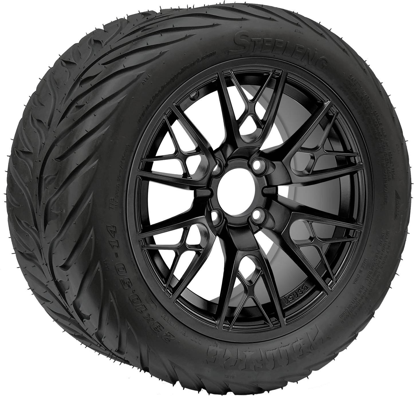 TR1406-WH1442 - 14 inch (BEAST) Saber Tooth Matte Blk