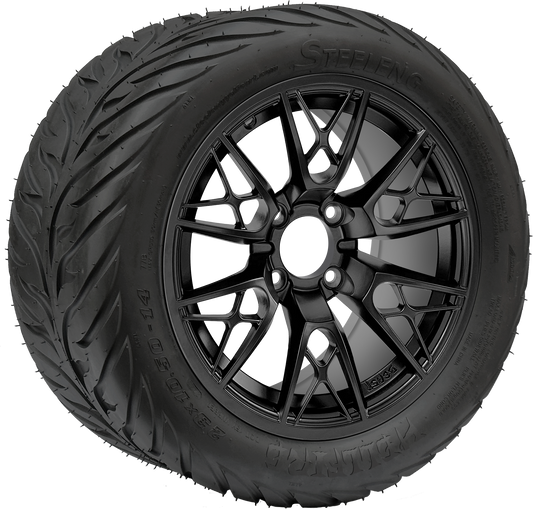 TR1406-WH1442 - 14 inch (BEAST) Saber Tooth Matte Blk