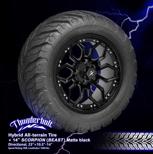 https://dealers.steelenggolfcart.com/wp-content/uploads/2025/04/TR1407-WH1445-Scorpion-Matte-Black-Thunder-Bolt-scaled.jpg