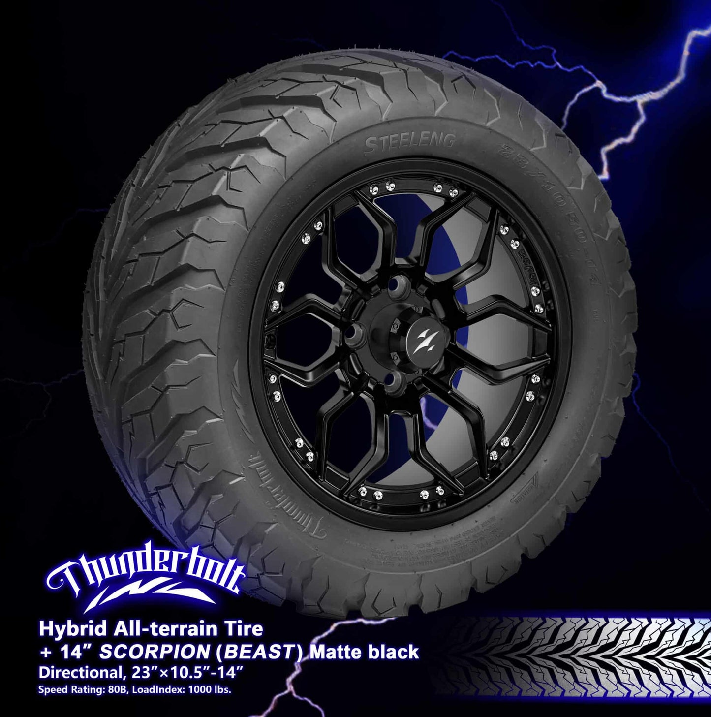 https://dealers.steelenggolfcart.com/wp-content/uploads/2025/04/TR1407-WH1445-Scorpion-Matte-Black-Thunder-Bolt-scaled.jpg