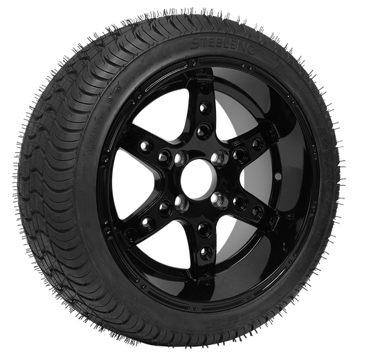 https://dealers.steelenggolfcart.com/wp-content/uploads/2023/12/TR1480-WH1411-SGC-14-Turbine-Glossy-Black-Wheel-Aluminum-Alloy-STEELENG-205-30-14-QH-Low-Profile-Tire-DOT-approved.png