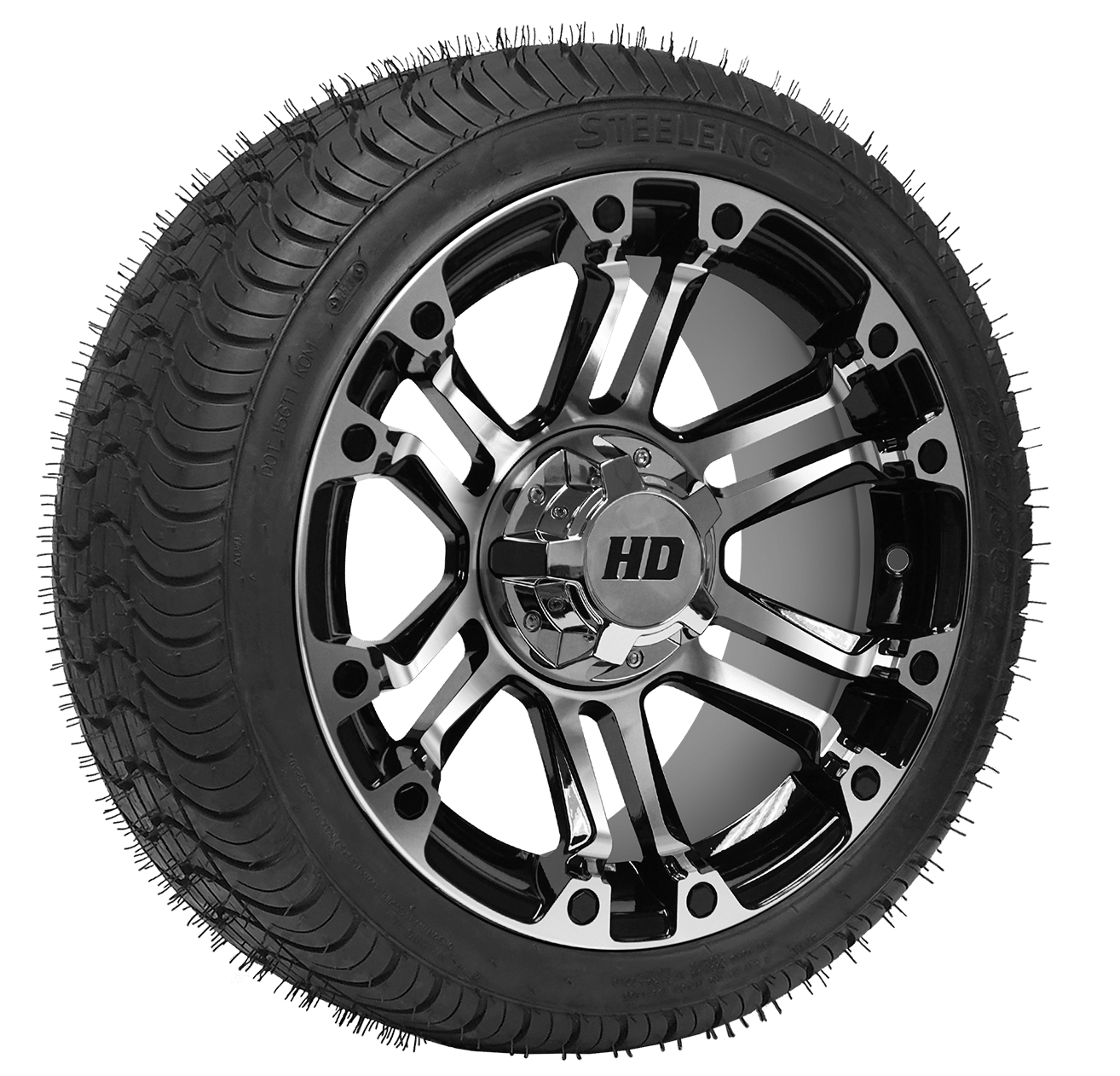 https://dealers.steelenggolfcart.com/wp-content/uploads/2023/12/TR1480-WH1422-SGC-14-Rhino-Machined-Black-Wheel-Aluminum-Alloy-STEELENG-205-30-14-QH-Low-Profile-Tire-DOT-approved.png