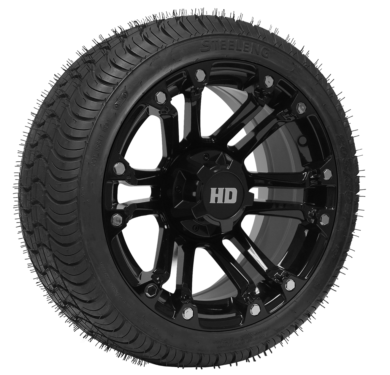 https://dealers.steelenggolfcart.com/wp-content/uploads/2023/12/TR1480-WH1423-SGC-14-Rhino-Glossy-Black-Wheel-Aluminum-Alloy-STEELENG-205-30-14-QH-Low-Profile-Tire-DOT-approved.png