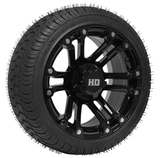 https://dealers.steelenggolfcart.com/wp-content/uploads/2023/12/TR1480-WH1423-SGC-14-Rhino-Glossy-Black-Wheel-Aluminum-Alloy-STEELENG-205-30-14-QH-Low-Profile-Tire-DOT-approved.png