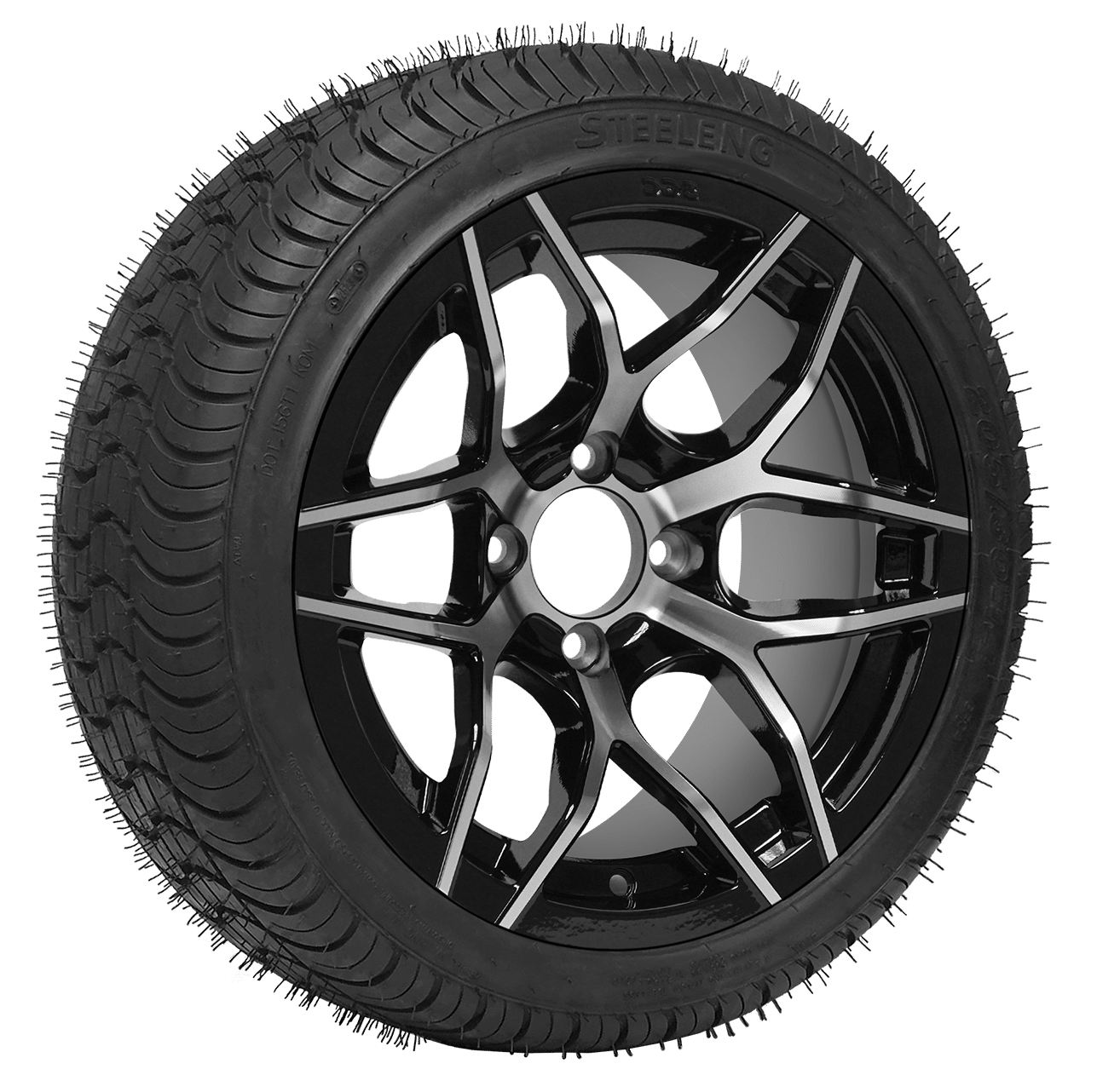 https://dealers.steelenggolfcart.com/wp-content/uploads/2023/12/TR1480-WH1426-SGC-14-Rally-Machined-Black-Wheel-Aluminum-Alloy-STEELENG-205-30-14-QH-Low-Profile-Tire-DOT-approved.png