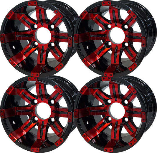 WH1235 12 inch Tempest Red-Blk Set of 4