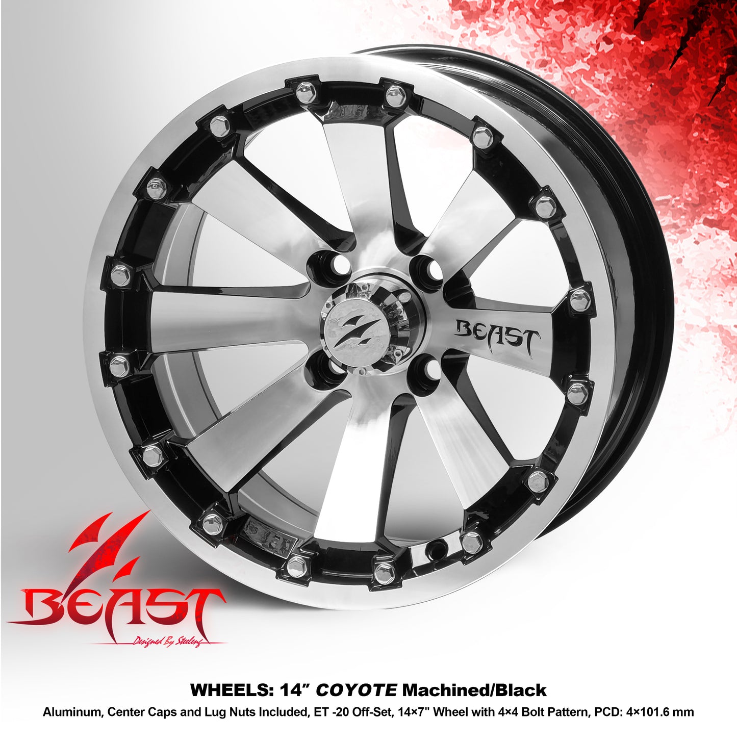 14" COYOTE-MACHINED/BLACK