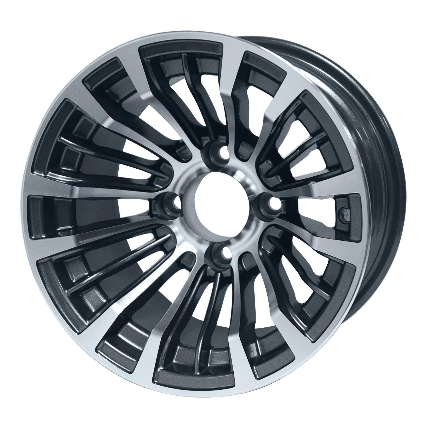 BNDL-TR1217-WH1219-LN0001-CC0001 – SGC 12″ Matador Gunmetal Wheel – Aluminum Alloy / STEELENG 23″x10.5″-12″ Ironclad Hybrid AT Tire