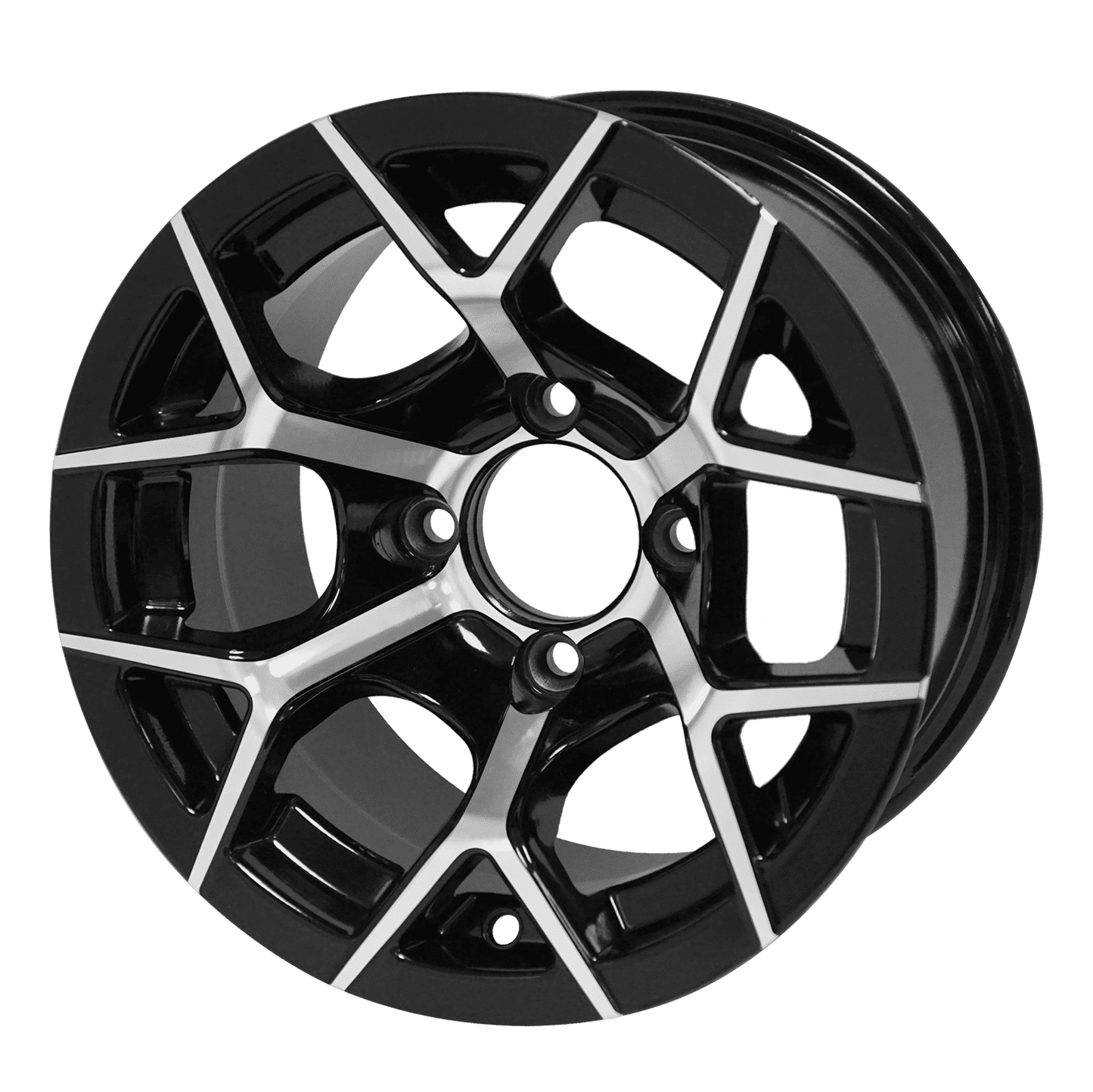 BNDL-TR1217-WH1226-LN0001-CC0001 – SGC 12″ Rally Machined/Black Wheel – Aluminum Alloy / STEELENG 23″x10.5″-12″ Ironclad Hybrid AT Tire