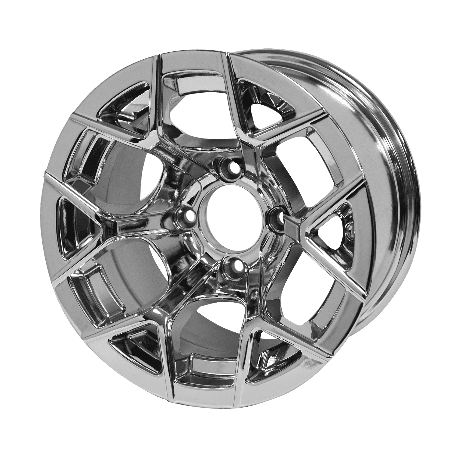 BNDL-TR1216-WH1228-LN0001-CC0001 – SGC 12″ Rally Chrome Wheel – Aluminum Alloy / STEELENG 20″x10″-12″ Ironclad Hybrid AT Tire