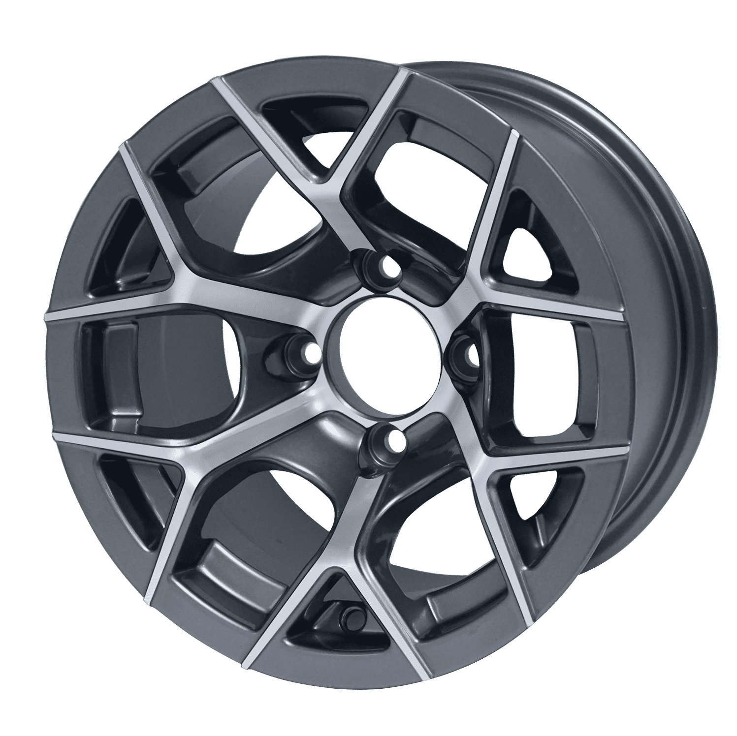 BNDL-TR1216-WH1229-LN0001-CC0001 – SGC 12″ Rally Gunmetal Wheel – Aluminum Alloy / STEELENG 20″x10″-12″ Ironclad Hybrid AT Tire