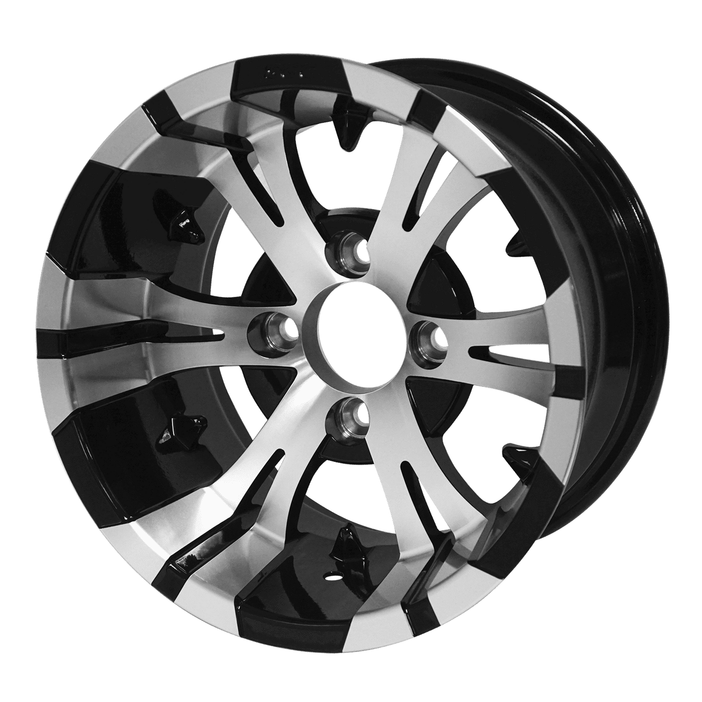 BNDL-TR1217-WH1245-LN0001-CC0001 – SGC 12" Vampire Machined/Black Wheel – Aluminum Alloy / STEELENG 23"x10.5"-12" Ironclad Hybrid AT Tire