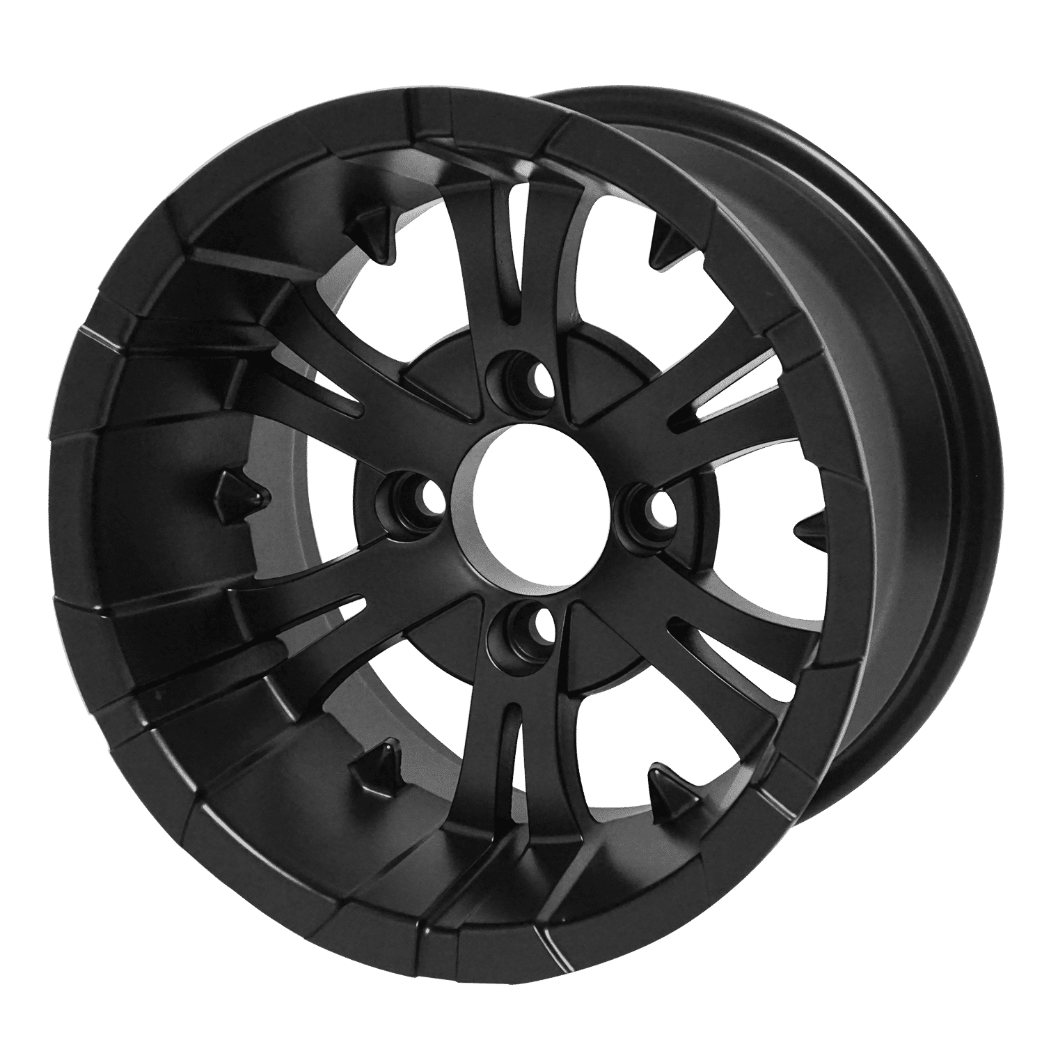 BNDL-TR1216-WH1247-LN0003-CC0003 – SGC 12" Vampire Matte Black Wheel – Aluminum Alloy / STEELENG 20"x10"-12" Ironclad Hybrid AT Tire