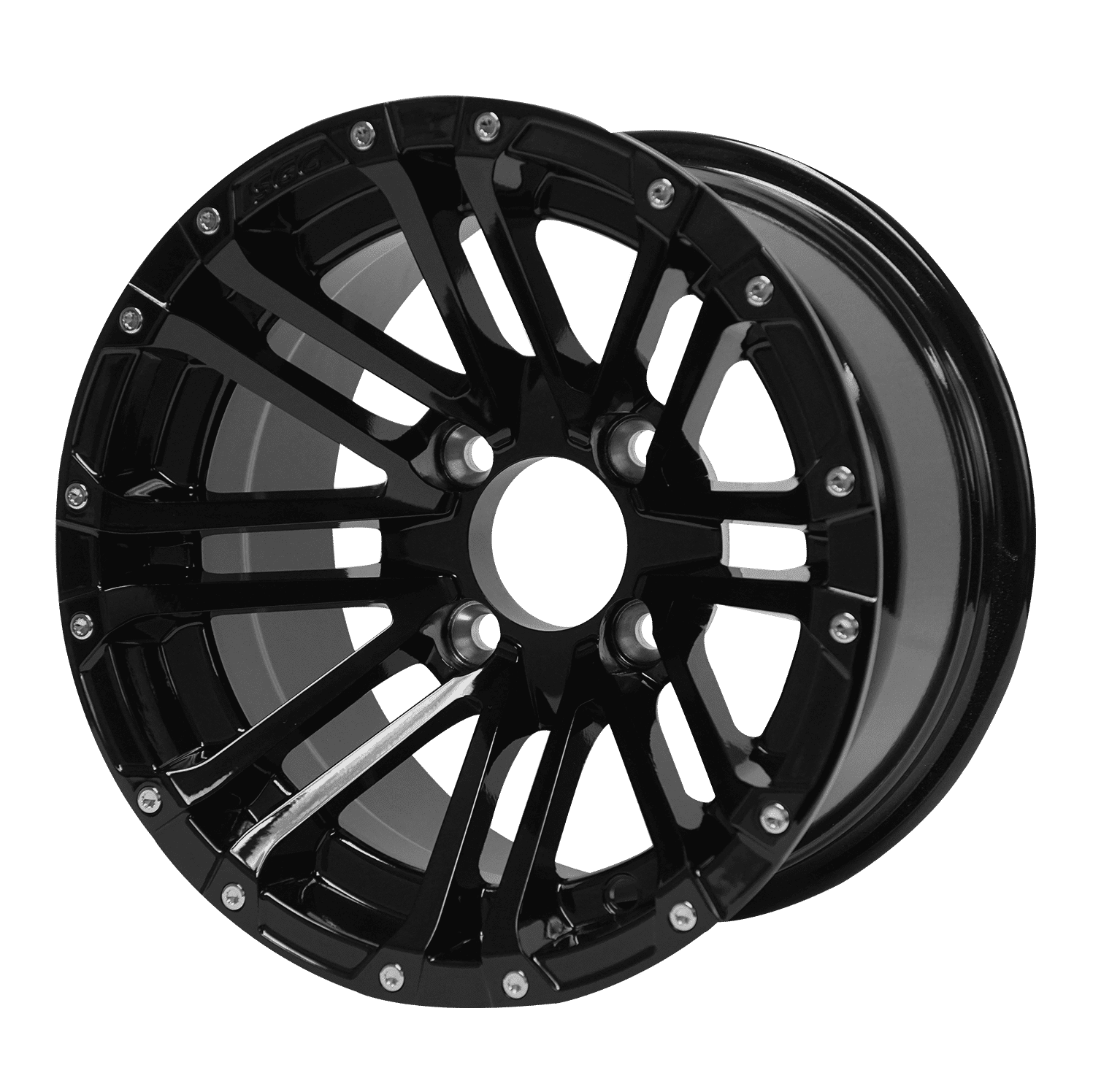BNDL-TR1407-WH1425-LN0005-CC0002 – SGC 14″ Lancer Glossy Black Wheel – Aluminum Alloy / STEELENG 23″x10.5″-14″ Thunder Bolt Hybrid Tire
