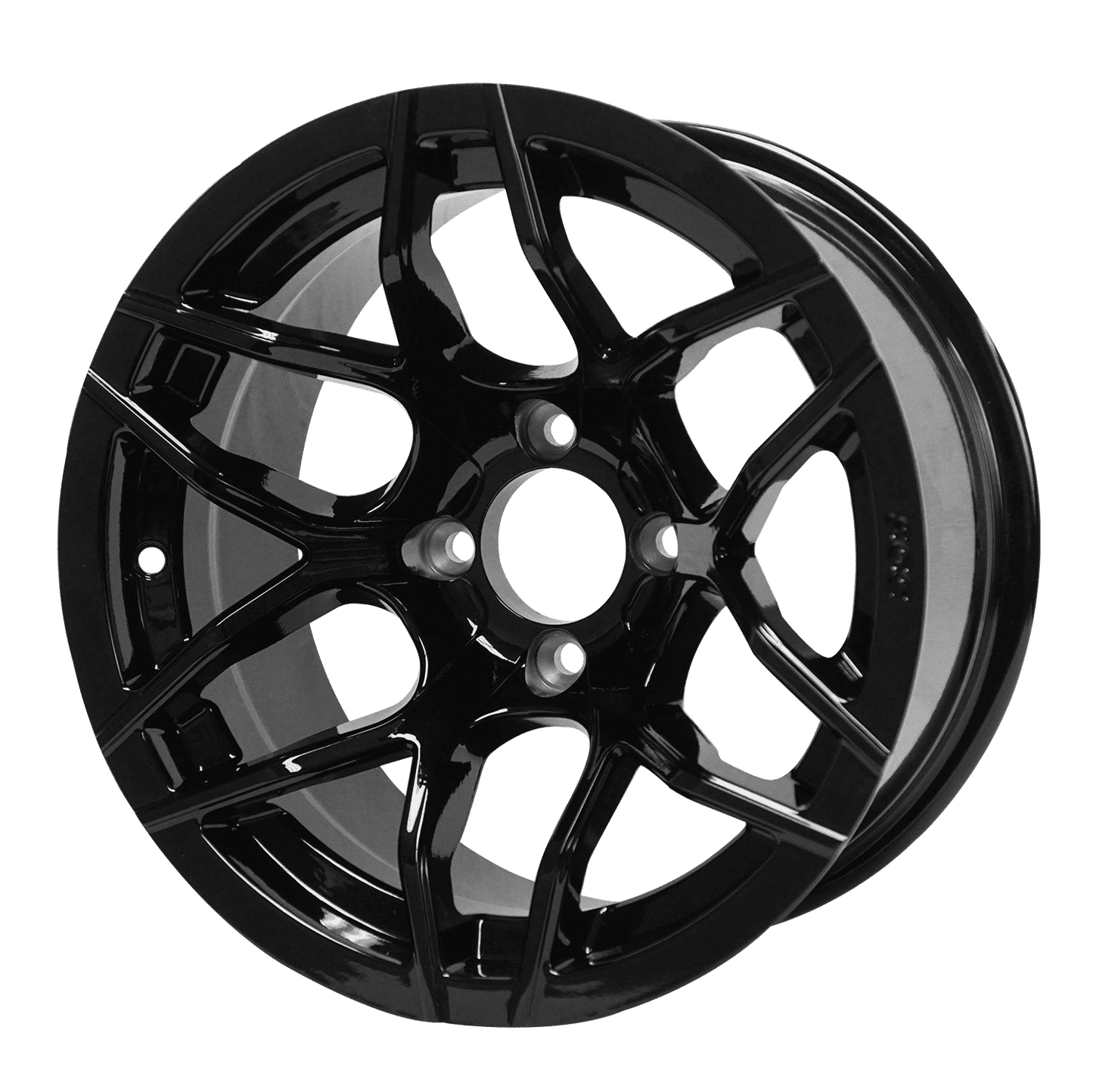 BNDL-TR1407-WH1427-LN0005-CC0002 – SGC 14" Rally Glossy Black Wheel - Aluminum Alloy / STEELENG 23"x10.5"-14" Thunder Bolt Hybrid Tire