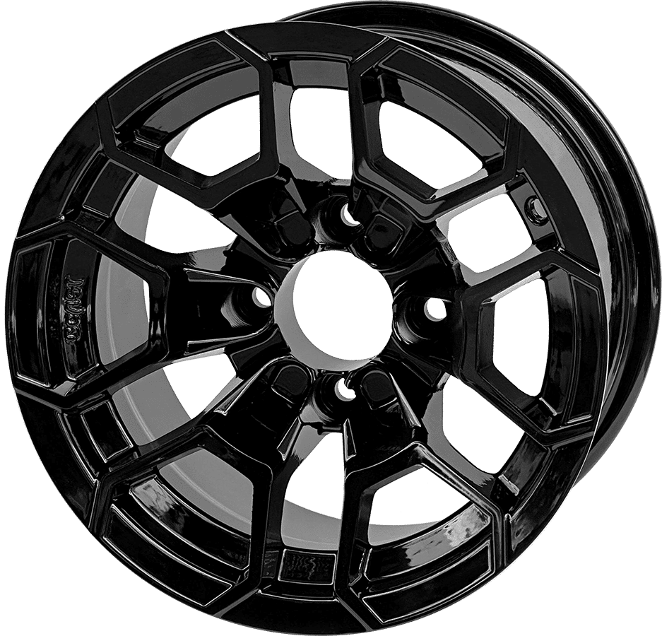 BNDL-TR1216-WH1272-LN0002-CC0027 – SGC 12″ Talon Glossy Black Wheel – Aluminum Alloy / STEELENG 20″x10″-12″ Ironclad Hybrid AT Tire