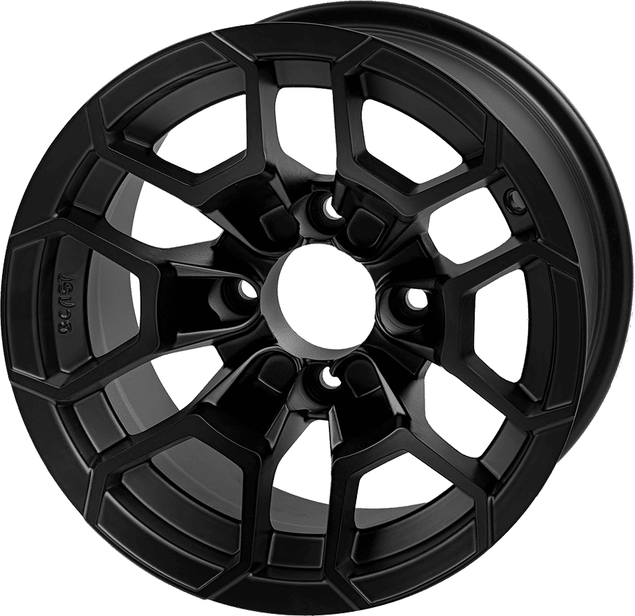 BNDL-TR1216-WH1273-LN0003-CC0024 – SGC 12″ Talon Matte Black Wheel – Aluminum Alloy / STEELENG 20″x10″-12″ Ironclad Hybrid AT Tire