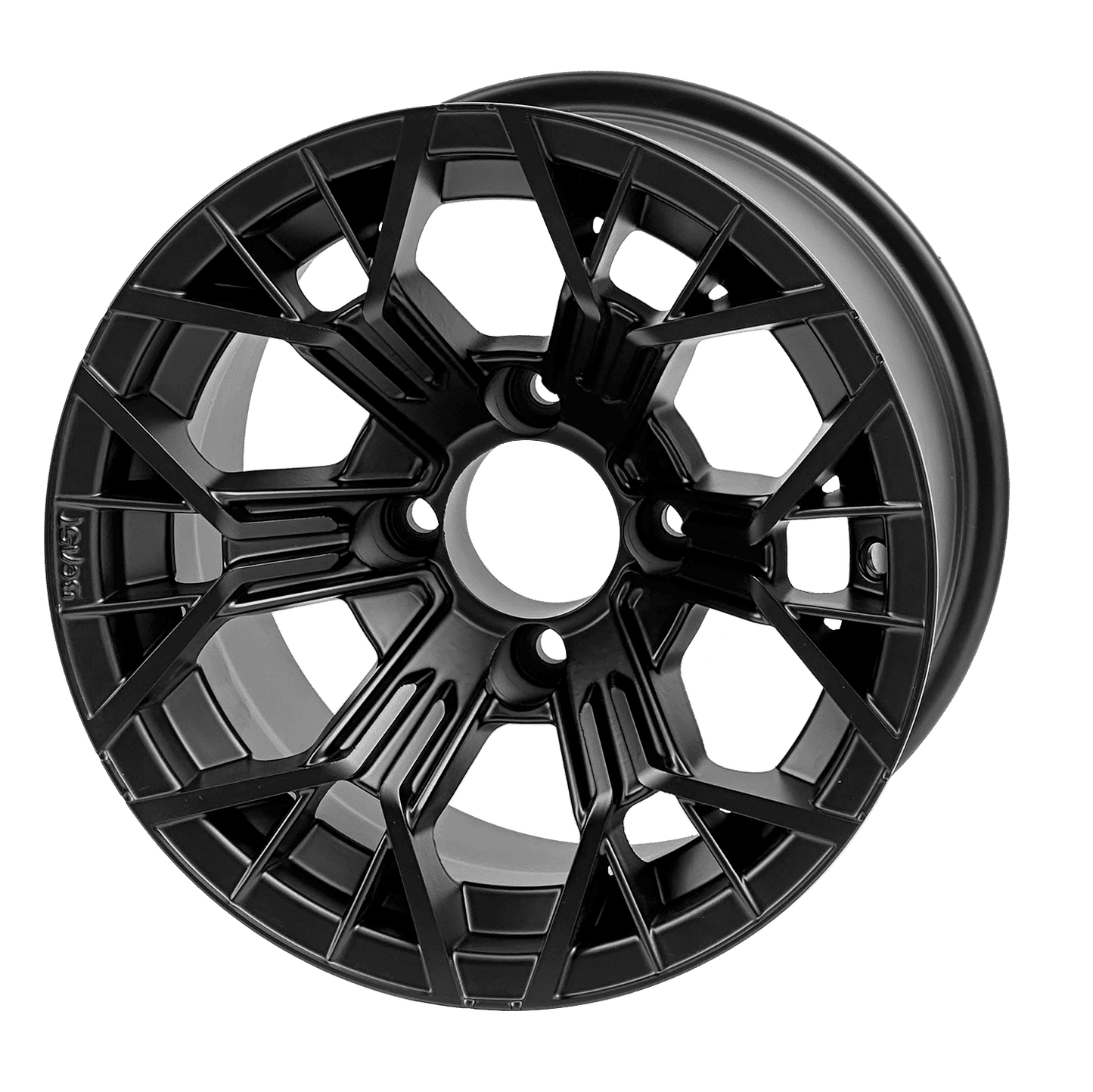 BNDL-TR1217-WH1276-LN0003-CC0024 – SGC 12″ Tarantula Matte Black Wheel – Aluminum Alloy / STEELENG 23″x10.5″-12″ Ironclad Hybrid AT Tire