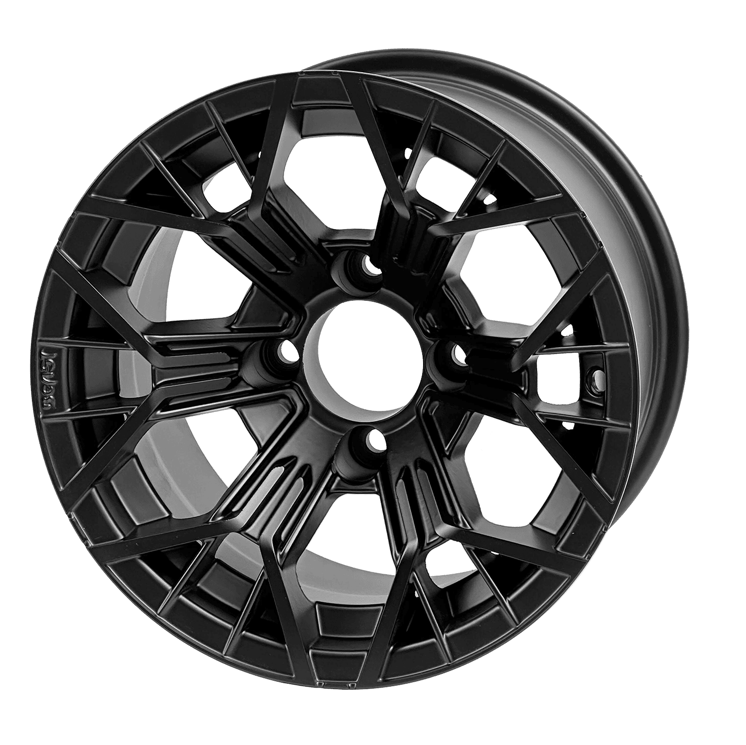 BNDL-TR1217-WH1276-LN0003-CC0024 – SGC 12″ Tarantula Matte Black Wheel – Aluminum Alloy / STEELENG 23″x10.5″-12″ Ironclad Hybrid AT Tire