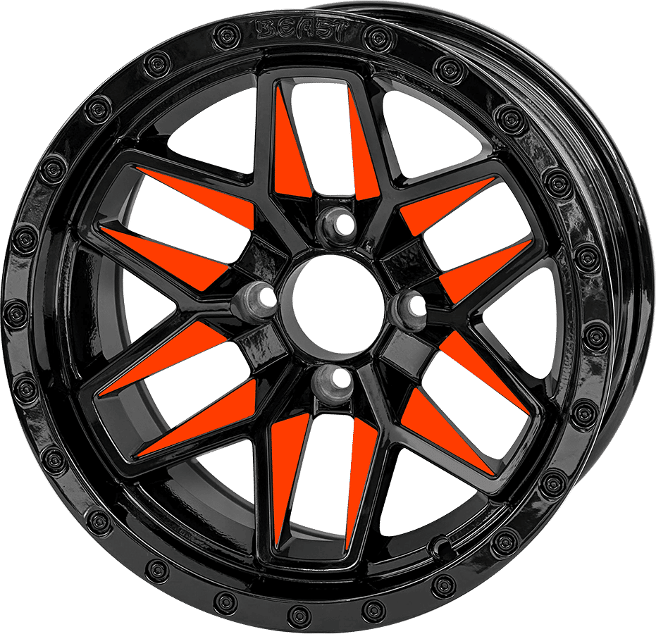 BNDL-TR1408-WH1434-LN0002-CC0021 – SGC 14″ Orange Widow Wheel – Aluminum Alloy / STEELENG 23”x10.5”-14” Ironclad Hybrid AT Tire
